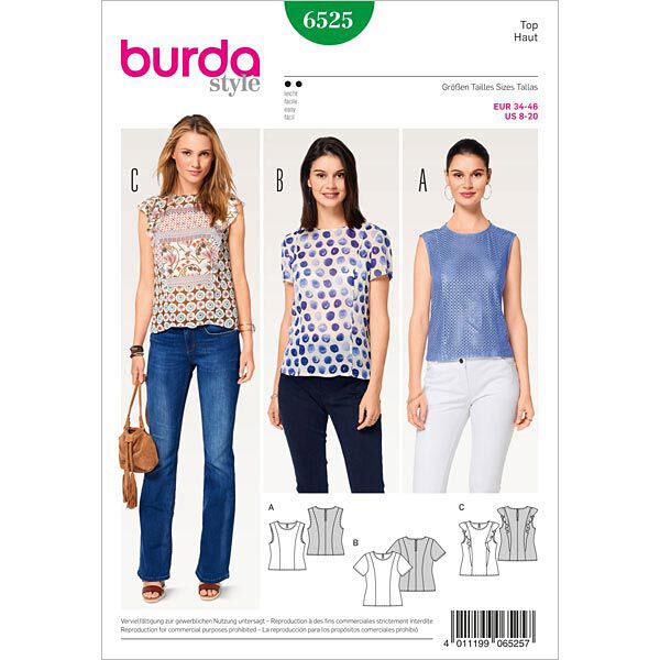 Top / Bluse | Burda 6525 | 34-46,  image number 1
