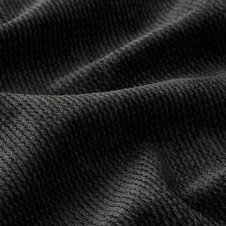 Polsterstoff Cordoptik Wellen – schwarz, 