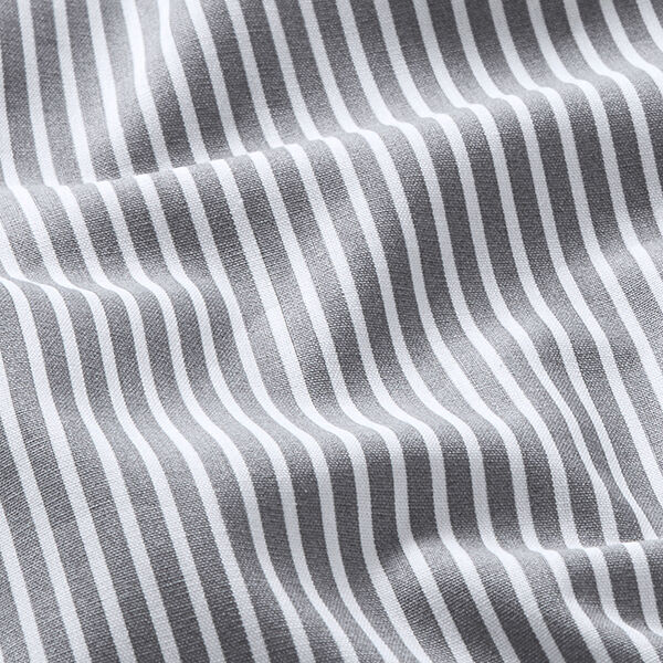 Baumwollpopeline Streifen – grau/weiss,  image number 2