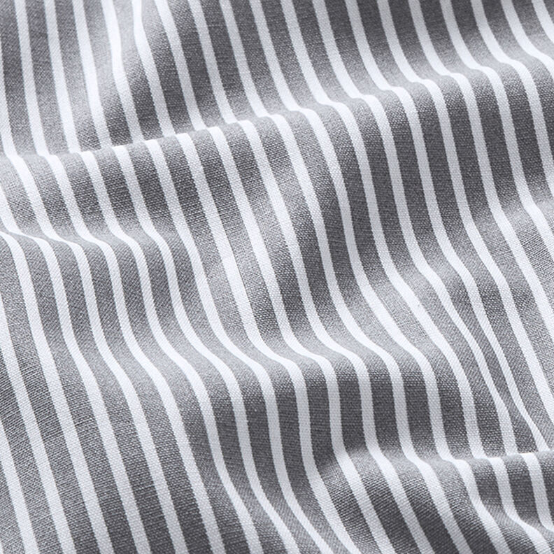 Baumwollpopeline Streifen – grau/weiss, image number 2