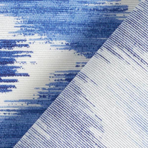 Beschichtete Baumwolle Ikat-Print – blau/weiss | Reststück 100cm