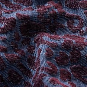Hosenstoff Denim-Optik Leoprint – aubergine/jeansblau, 
