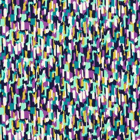 Cr&ecirc;pe Gewebe Pinselstriche &ndash; hellmint/rotlila, 