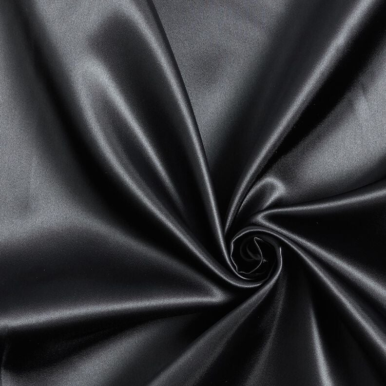 Satinfutter Uni – schwarz, image number 1