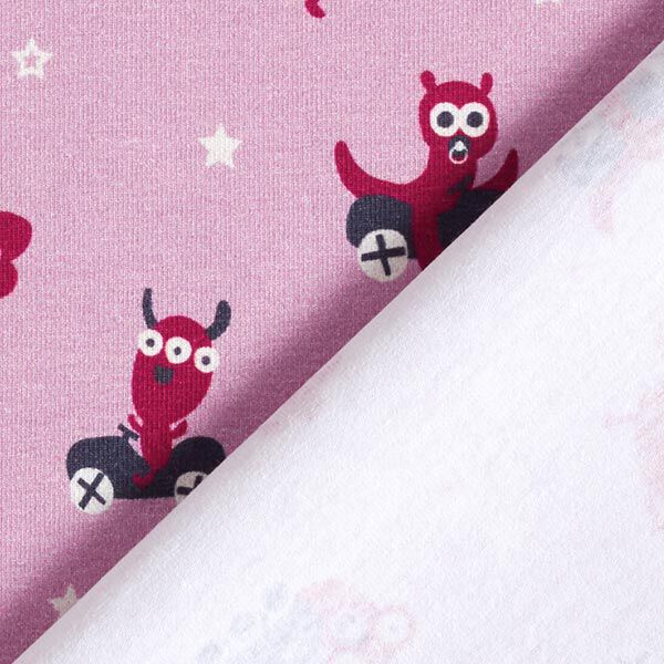 Baumwolljersey Monsterspielplatz | PETIT CITRON – rosa/beere, image number 4