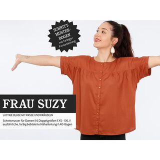 FRAU SUZY lockere Kurzarmbluse mit Kräuseln | Studio Schnittreif | XS-XXL, 