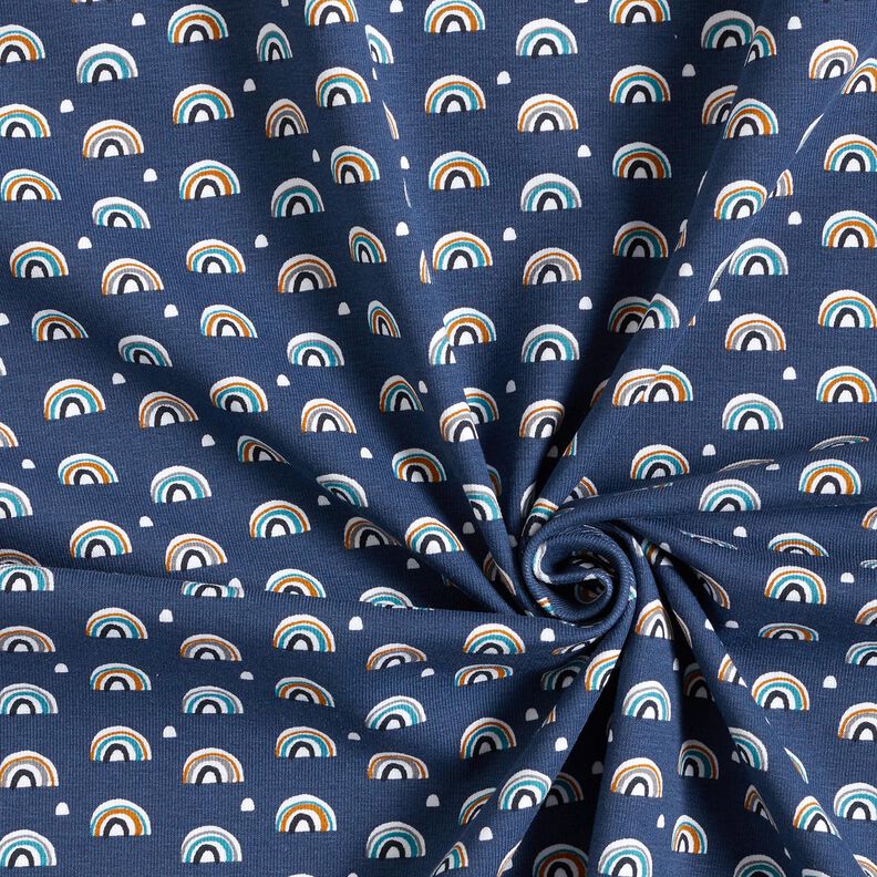 Baumwolljersey kleine Regenbögen – indigo,  image number 3
