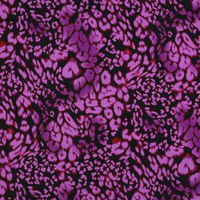Viskose-Stretch Leoprint Digitaldruck – schwarz/rotlila, 