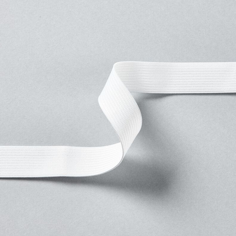 Glattes Gummiband [3 m | 20 mm] – weiss,  image number 2