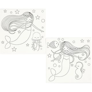 Keilrahmen bedruckt Meerjungfrau [ 20 x 20 cm ] – weiss, 