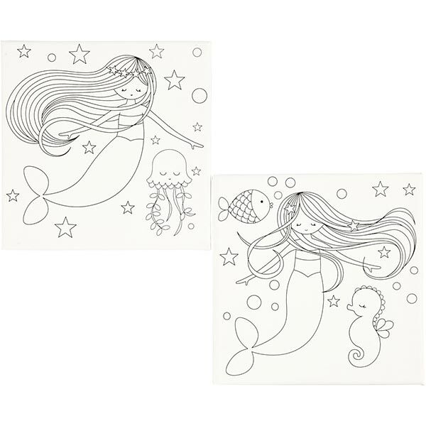 Keilrahmen bedruckt Meerjungfrau [ 20 x 20 cm ] – weiss,  image number 1