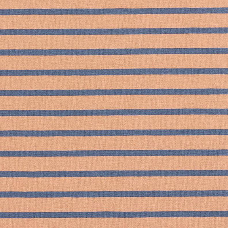 Baumwolljersey schmale & breite Streifen – kupfer/jeansblau,  image number 1