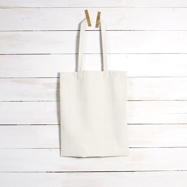 Dekostoff Jacquard dezente Streifen – wollweiss