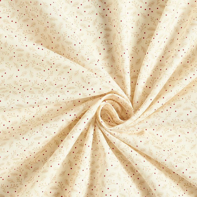Baumwollstoff Popeline festliche Zweige – creme,  image number 3