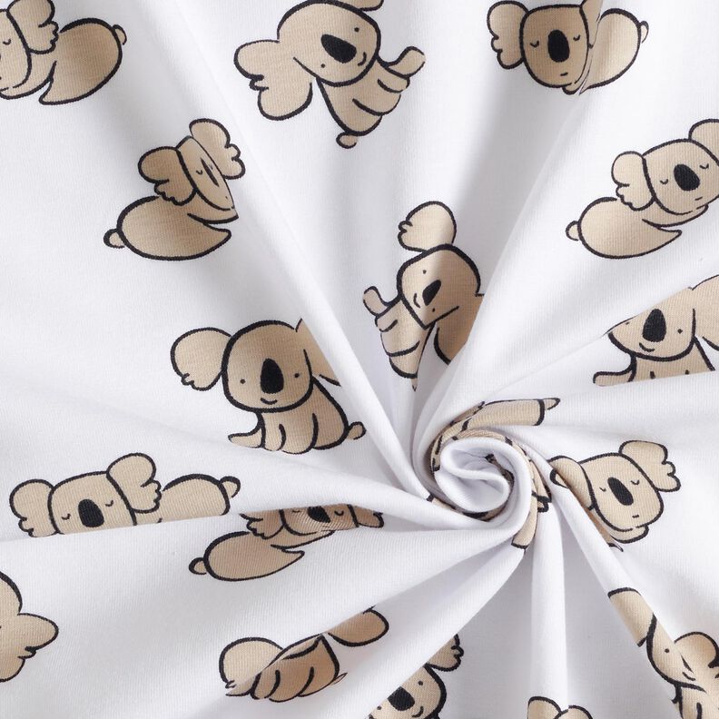 GOTS Baumwolljersey Koala | Poppy Fabrics – weiss/mandel,  image number 3