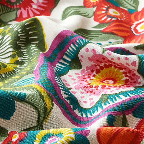 Baumwollstoff Cretonne Floral – rot