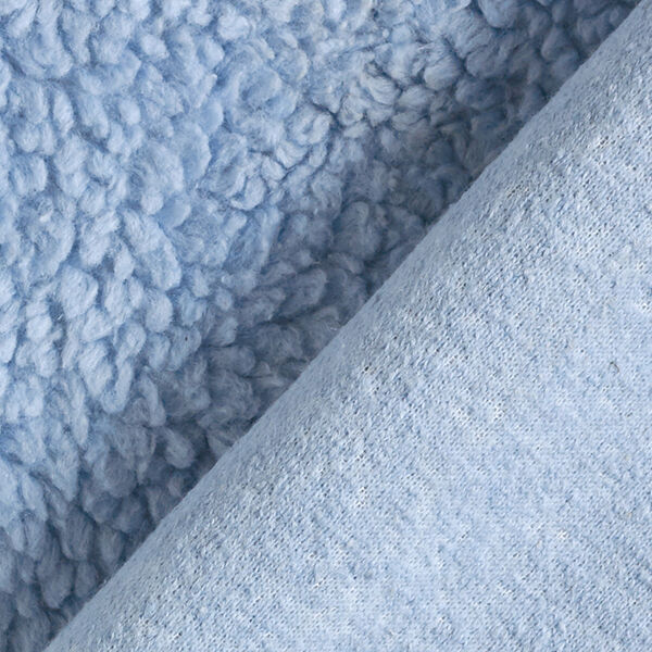 Baumwoll-Sherpa Uni – hellblau | Reststück 50cm