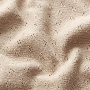 Feinstrickjersey mit Lochmuster – beige, 