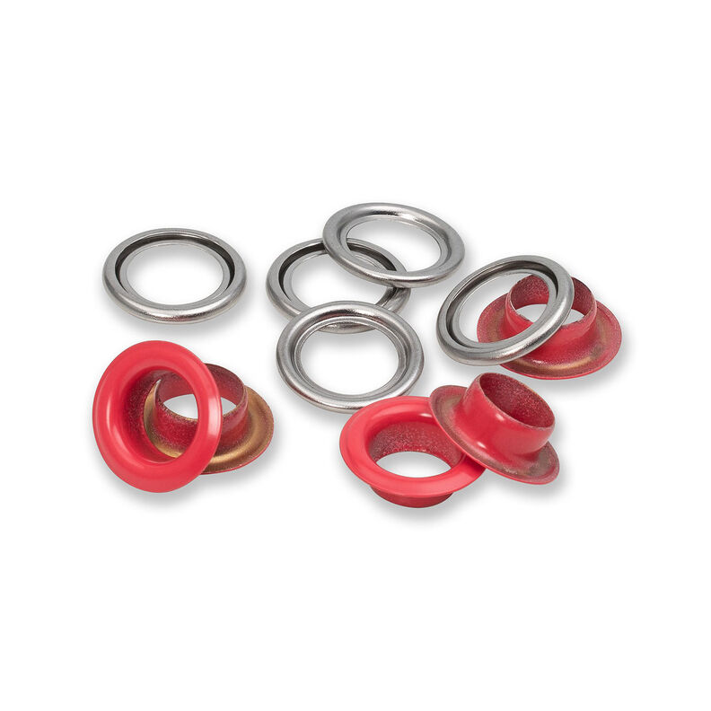 Ösen mit Scheiben [20 Stück | Ø 11 mm] | Prym – rot/silber metallic,  image number 2