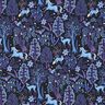 French Terry Sommersweat Märchenwald Digitaldruck | Poppy Fabrics – schwarzblau/rotlila,  thumbnail number 1
