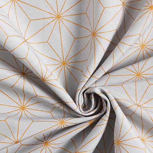 Dekostoff Canvas Artdecosterne – blaugrau/gold | Reststück 50cm