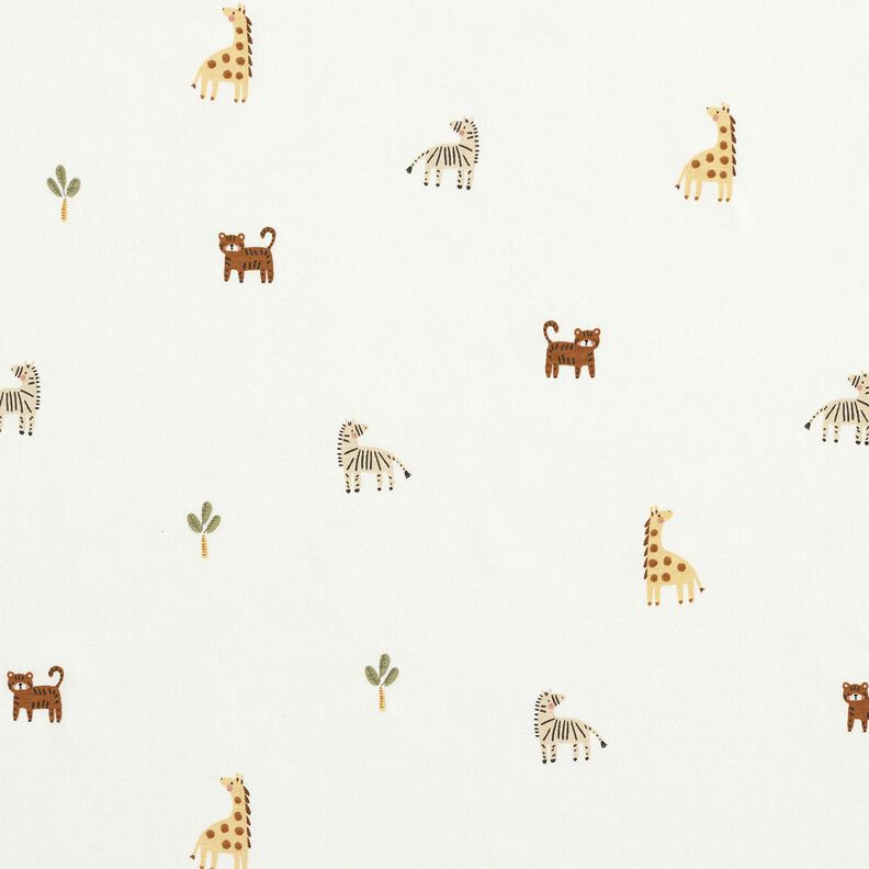 Baumwolljersey kleine Steppentiere &ndash; weiss,  image number 1