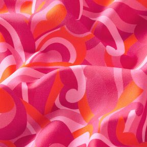 Badeanzugstoff abstrakte Schlingen – intensiv pink/orange, 