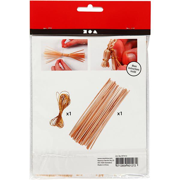 Mini Kreativ-Set Weihnachtsziege aus Strohhalmen [ 2 Stück ],  image number 3