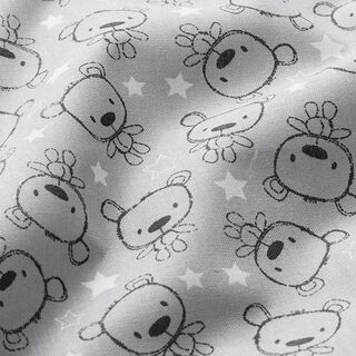 Popeline Teddy  – silbergrau, 