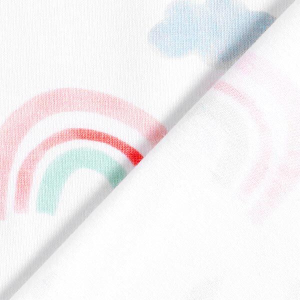 GOTS Baumwolljersey Aquarell Regenbogenwelt | Tula – weiss, image number 4