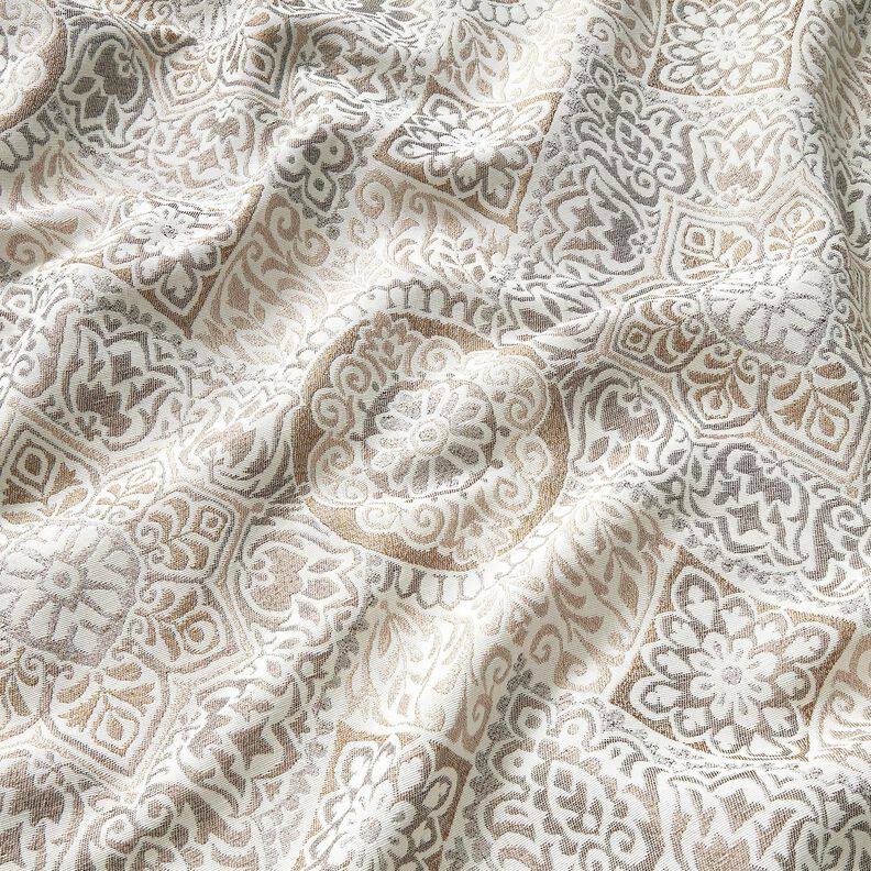 Dekostoff Jacquard elegante Kacheln – anemone/hellbeige,  image number 2