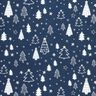 Baumwollstoff Popeline kleine Weihnachtsbäume – marineblau/weiss,  thumbnail number 1