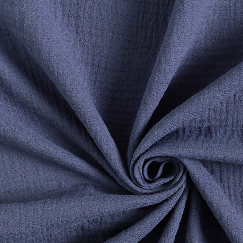 Musselin/ Doppel-Krinkel Gewebe – jeansblau,  image number 1