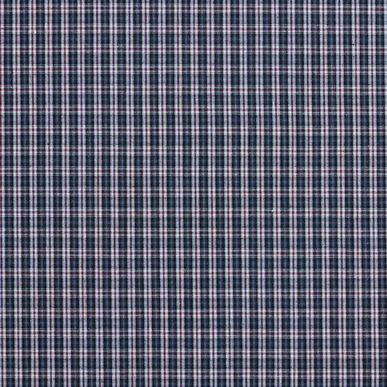 Hemdenstoff Doppelkaro – marineblau/bordeauxrot,  image number 1