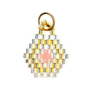 Anhänger Brick Stitch Sechseck [14 mm  x 16 mm] | Rico Design – gold metallic, 