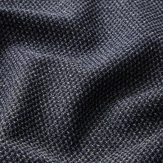 Strickjacquard Baumwoll-Viskose-Mix Pfeffer & Salz – marineblau, 