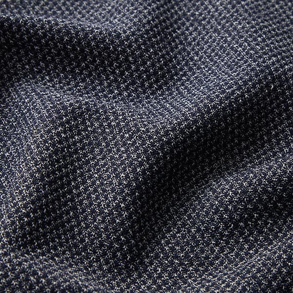 Strickjacquard Baumwoll-Viskose-Mix Pfeffer & Salz – marineblau, image number 2