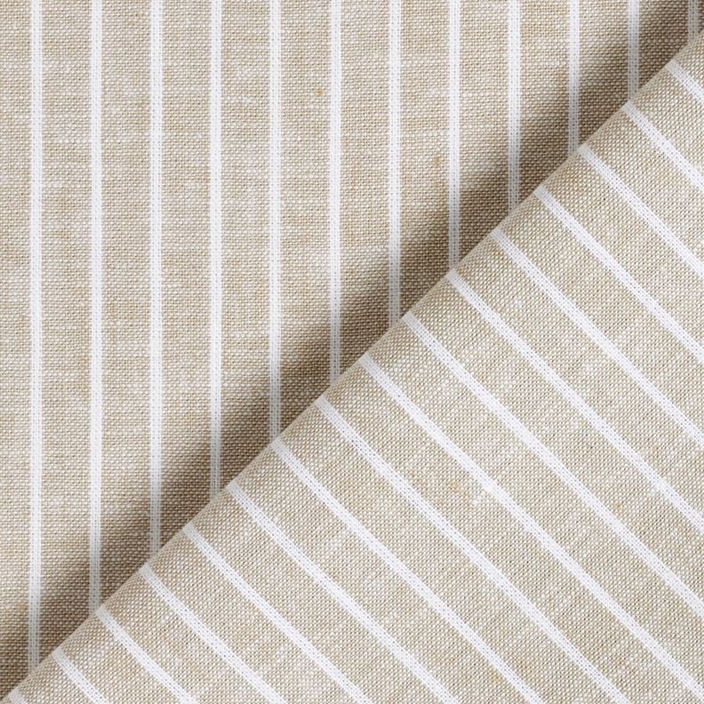 Leinen-Baumwoll-Mix breite Streifen – helltaupe/weiss, image number 4