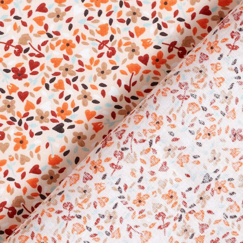 Baumwollstoff Cretonne verstreute Blüten – rosé/pfirsichorange,  image number 4