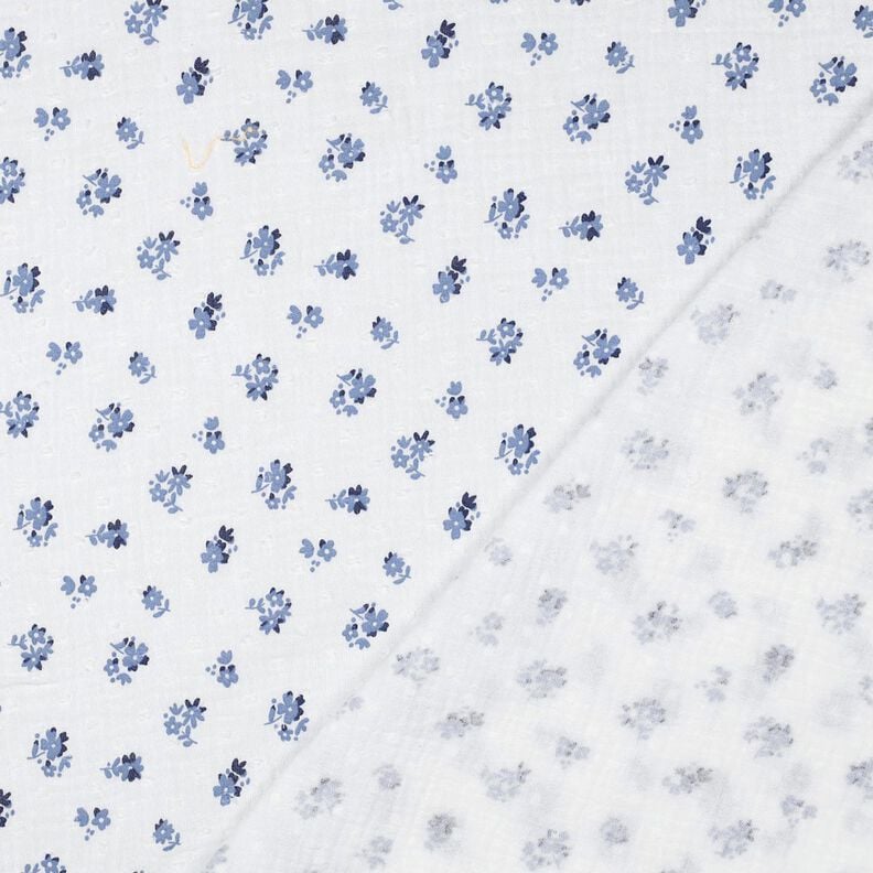 Musselin Blumen & Dobby &ndash; weiss,  image number 4
