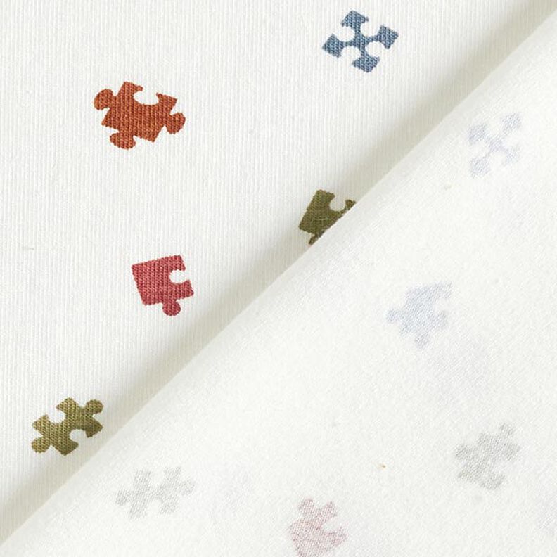 Baumwolljersey Puzzelteile – wollweiss, image number 4