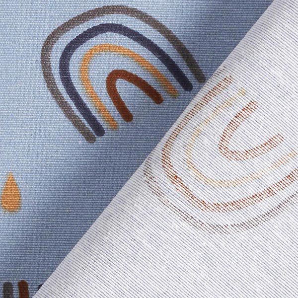 Dekostoff Canvas Regenbogen – jeansblau | Reststück 50cm