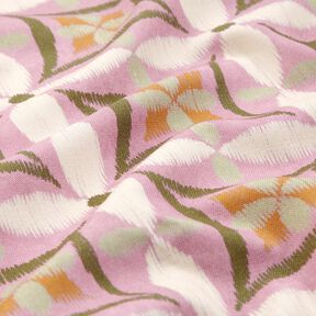 Dekostoff Canvas Stickerei-Look groß – pastellviolett/hellbeige, 