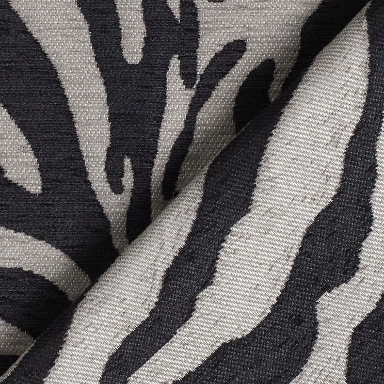 Polsterstoff Jacquard Zebra – schwarz/grau,  image number 4