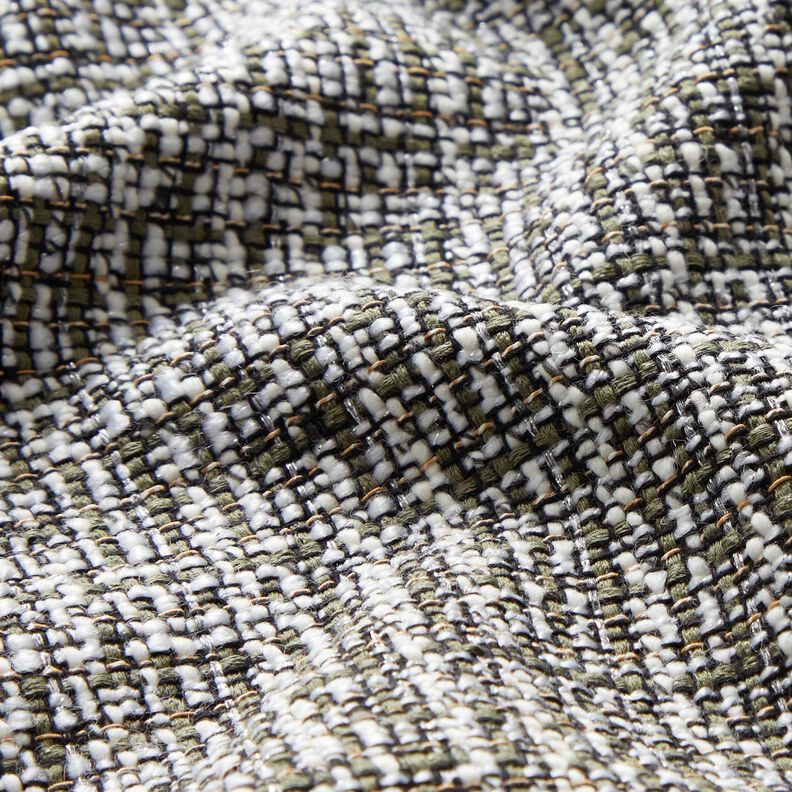 Boucle Glitzer Effektfaeden – khaki/weiss,  image number 2