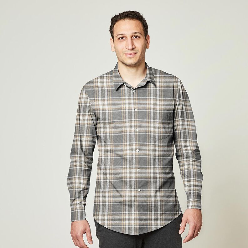 Baumwollflanell Karo – grau/weiss, image number 6