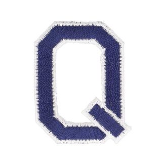 Applikation Buchstabe Q [ Höhe: 4,6 cm ] – marineblau, 