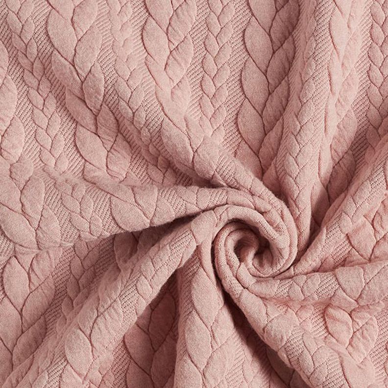 Jerseyjacquard Cloqué Zopfmuster – rosé,  image number 3