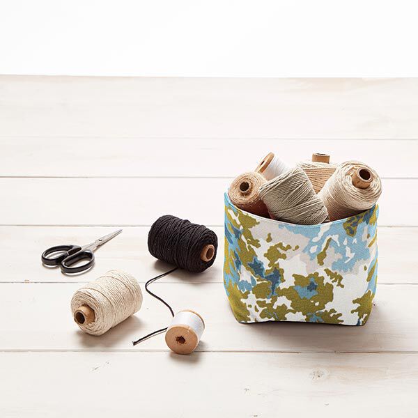 Dekostoff Canvas Camouflage – blau/beige, image number 9