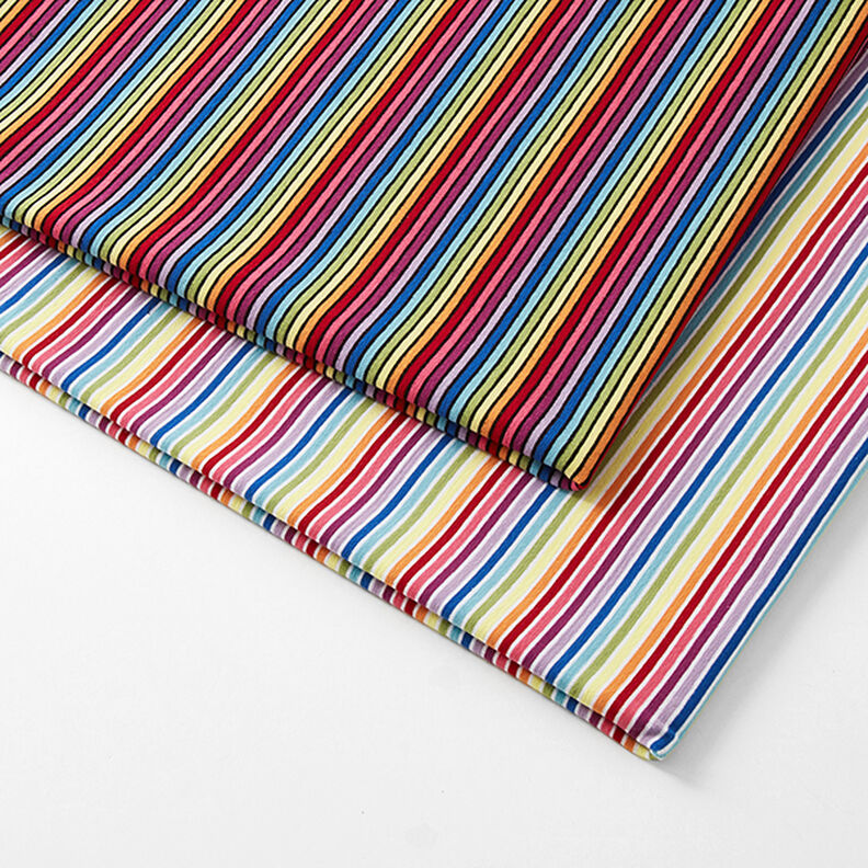 Baumwolljersey Regenbogenringel – weiss/Farbmix,  image number 5